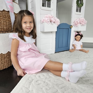 Girls Lace Socks Seamless Tutu Trim Princess Sheer Fancy Dress Pageant Formal School Uniform Wedding White Pink Toddler Turn Cuff Ankle