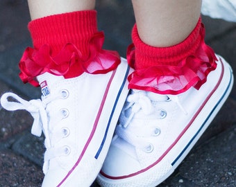 Girls Lace Socks, Girls Ruffle Socks, Girls White Lace Dress Socks, Dress Socks, Fancy Socks, School Socks, Communion Socks, Lace Cuff Ankle