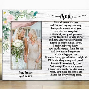 Mother of The Bride Gift from Daughter / Mom Wedding GIFT Frame / Rehearsal Dinner / Gift for Mother Wedding Frame / mothers day gift floral