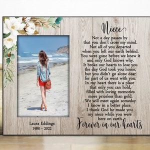 Loss of Niece Gift Memorial picture Frame Sympathy Remembrance Memorial Bereavement Condolence Keepsake Grieving in loving memory