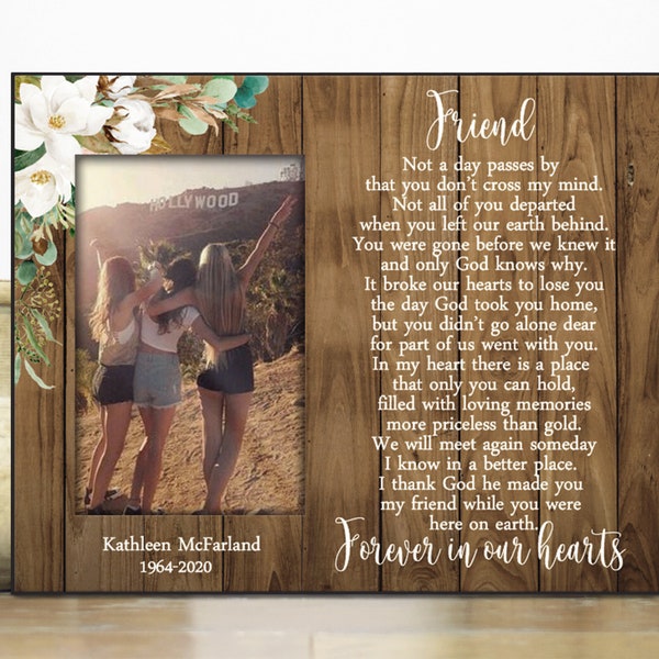 Loss of friend Gift Memorial picture Frame Sympathy Remembrance Memorial Bereavement Condolence Keepsake Grieving in loving memory of friend