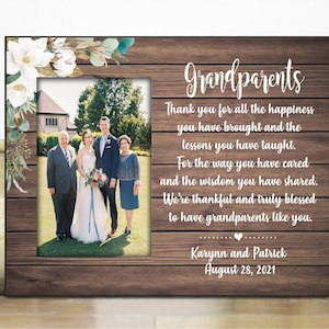 Grandparents wedding picture frame gift / wedding gift for grandma or grandpa of the bride groom / Grandparents thank you Christmas gift