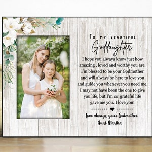 Goddaughter Gift personalized / Bonus Daughter picture frame / Birthday gift / Christmas gift / baptism Christian gifts for goddaughter