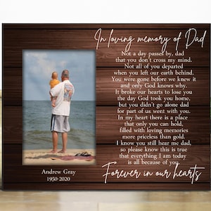 Loss of dad Gift / loss of father Memorial Frame / Sympathy Gift / Father Remembrance in loving memory / Bereavement Condolence Grieving dad