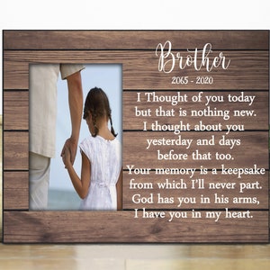 Loss of brother Gift / brothers Memorial picture Frame / Sympathy Gift brother Remembrance  Bereavement Condolence Keepsake Grieving