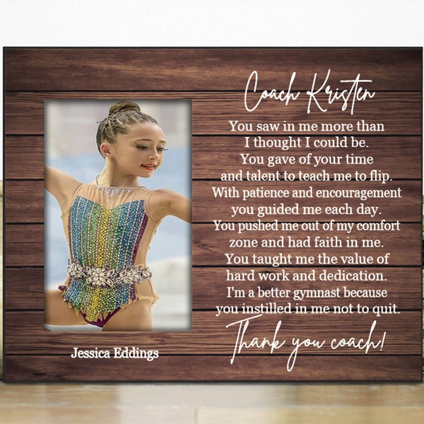 Gymnastics coach gift picture frame / cheer coach gift / End of Season thank you gift for a coach