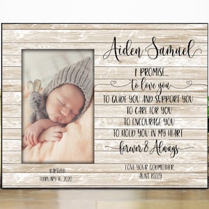 Godson or Goddaughter baptism picture frame gift personalized / Christening gift for girl boy / baptism gift from Godparents I promise quote