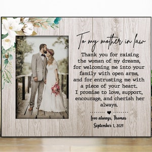 Mother in Law Wedding gift from groom / personalized picture frame / Wedding gift for mother of the bride from groom / Christmas gift