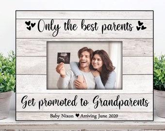 Only the best parents get promoted to grandparents gift frame Pregnancy Reveal new Grandparents Pregnancy Announcement Sonogram Ultrasound