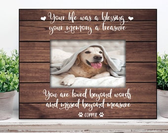 Pet loss picture frame / dog memorial / cat memorial / Personalized pet loss gift / Memorial for dog / dog passing gift / Pet sympathy gift