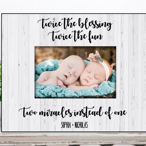Twins Picture Frame Gift for Twin Pregnancy Twins Etsy