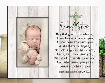 Baptism gift for boy girl / Godson or Goddaughter baptism gifts picture frame personalized / Christening gifts Dedication Gift Godchild Gift