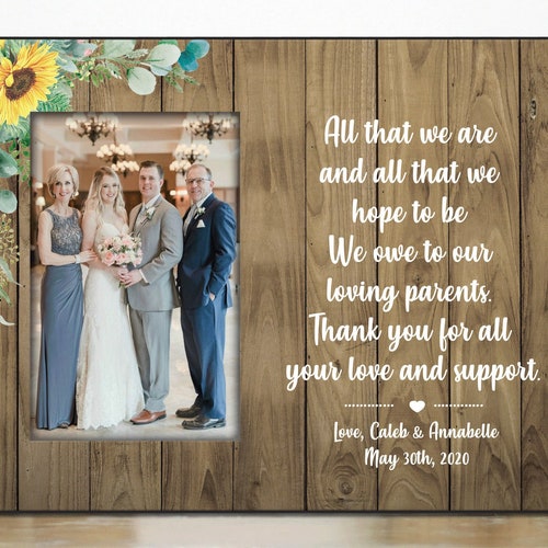 Parents Wedding Gift Parents of the Groom Picture Frame Etsy