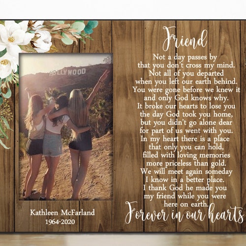 Loss of Friend Gift Memorial Picture Frame Sympathy Etsy