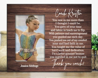 Gymnastics coach gift picture frame / cheer coach gift / End of Season thank you gift for a coach