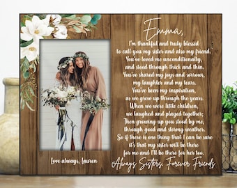Sister gift picture frame / wedding gift for sister / Christmas gift for sister / birthday gift for sister personalized / sisters gift