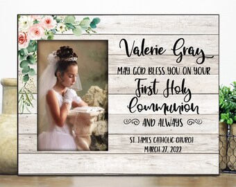 First Holy Communion gift for girl or boy / God Bless boy girl / Christening gifts for boys girls Personalized first communion picture frame