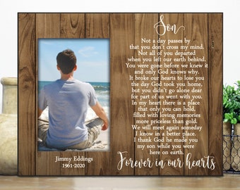 Loss of son Gift / Memorial Frame / Sympathy Gift / Son Remembrance picture frame in loving memory  Bereavement Condolence Grieving Keepsake