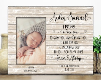 Godson or Goddaughter baptism picture frame gift personalized / Christening gift for girl boy / baptism gift from Godparents I promise quote