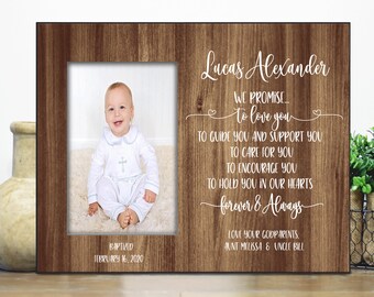 Godson or Goddaughter baptism picture frame gift personalized / Christening gift for girl boy / baptism gift from Godparents I promise quote