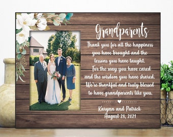 Grandparents wedding picture frame gift / wedding gift for grandma or grandpa of the bride groom / Grandparents thank you Christmas gift