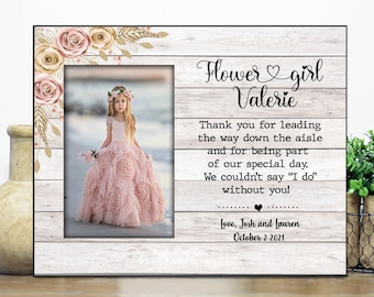 Flower Girl wedding gift / Flower girl picture frame personalized / Flower girl thank you gift  Wedding gift for niece Rehearsal Dinner gift