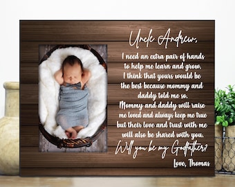 Godfather or Godmother proposal gift / Will you be my godfather / Godfather Godmother picture frame gift / Godparents proposal gift