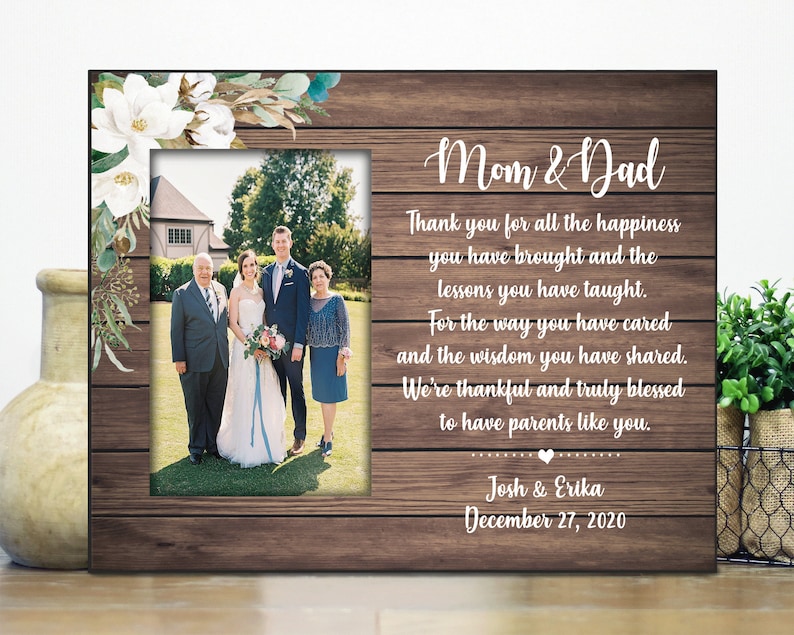 Parents Wedding Gift Picture Frame / Parents of the Bride Gift Etsy