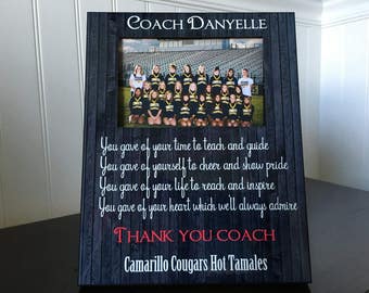 Coach picture frame gift / Soccer, basketball, football, Gymnastics, Team Coach, Cheerleading / End of Season thank you Gift for coach / 4x6
