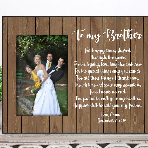 Wedding picture frame for brother of the bride // gift for brother // brother's picture frame gift