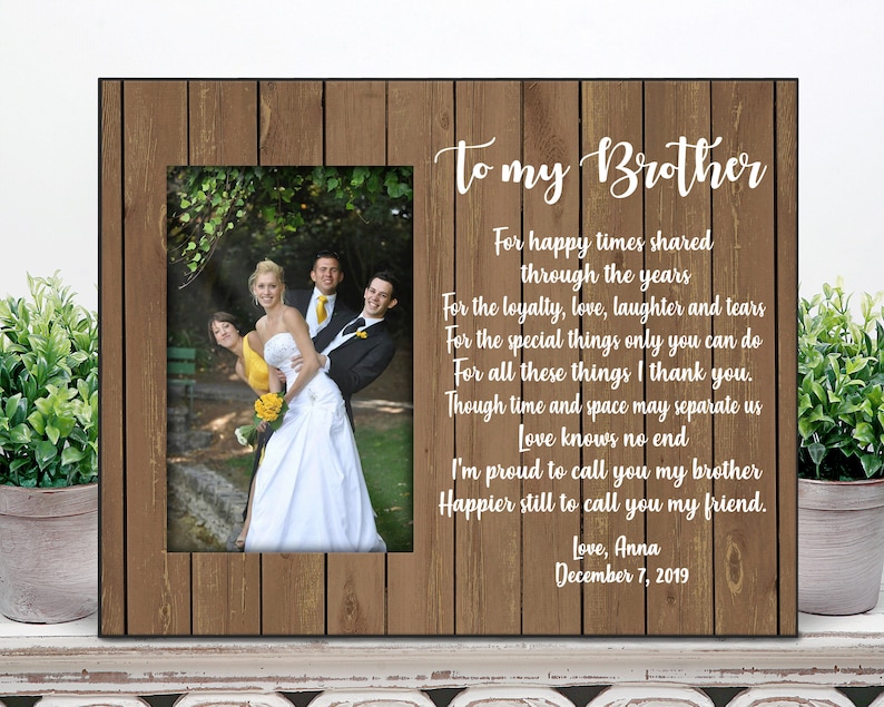 Wedding Picture Frame for Brother of the Bride // Gift for Etsy