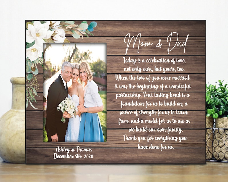 Parents Wedding Gift Picture Frame / Parents of the Bride Etsy