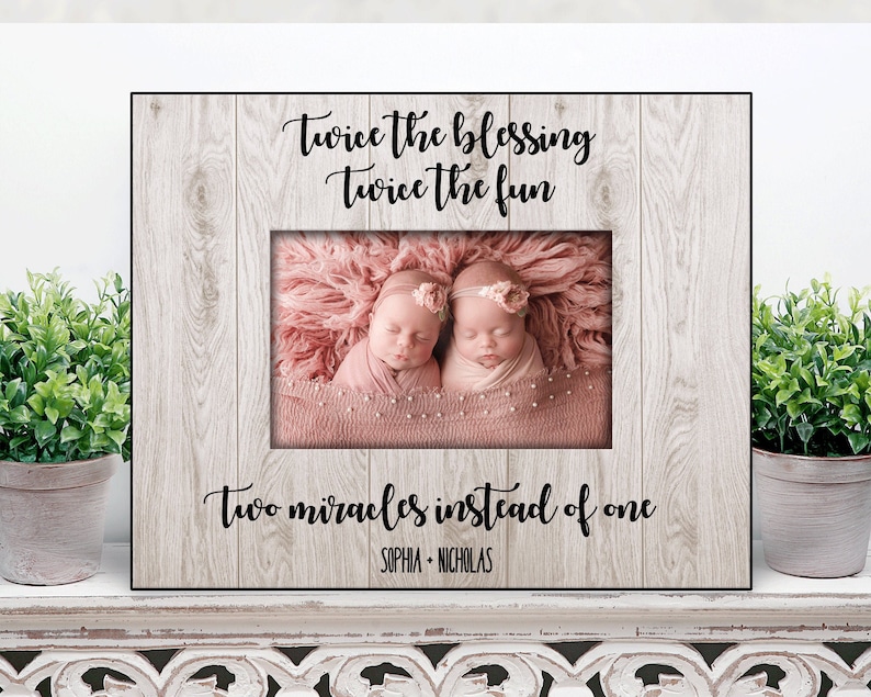 Twins Gift Picture Frame Personalized / Twins Girls Twins Boys Etsy