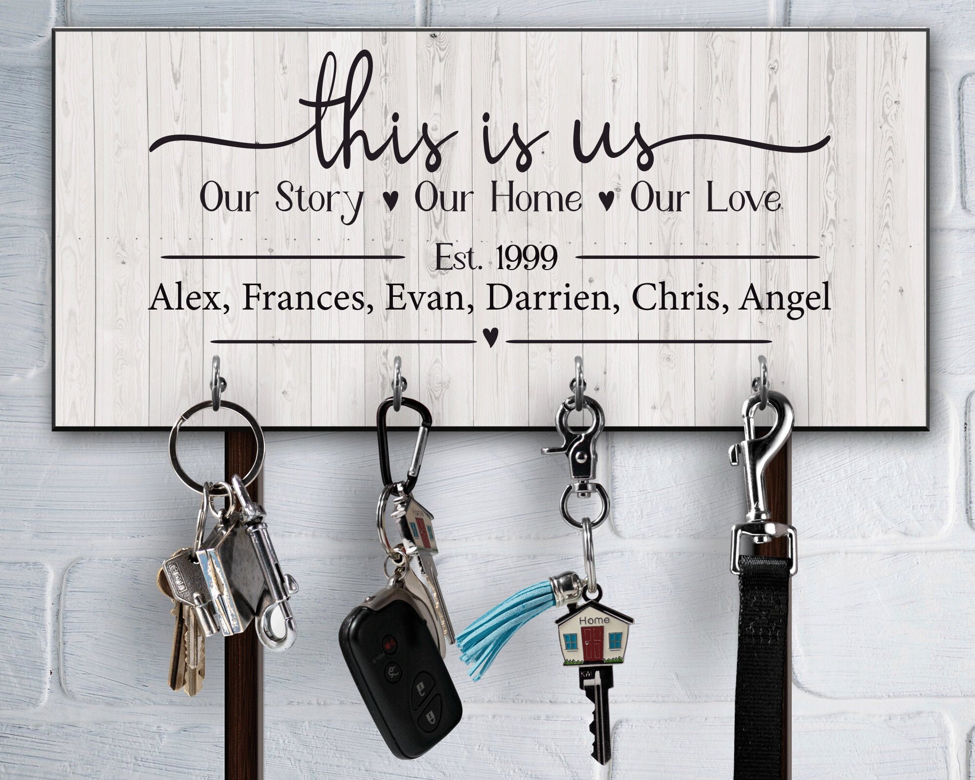 This is Us Personalized Key Holder Key Hanger Wall Key Rack Housewarming Gift Wedding Gift Realtors Blended Family Gift Etsy