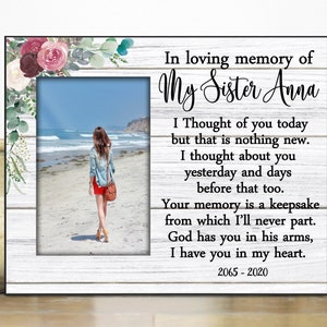 Loss of sister mom grandma / Memorial picture Frame personalized / Sympathy Gift in loving memory / Condolence gift / Remembrance Grieving