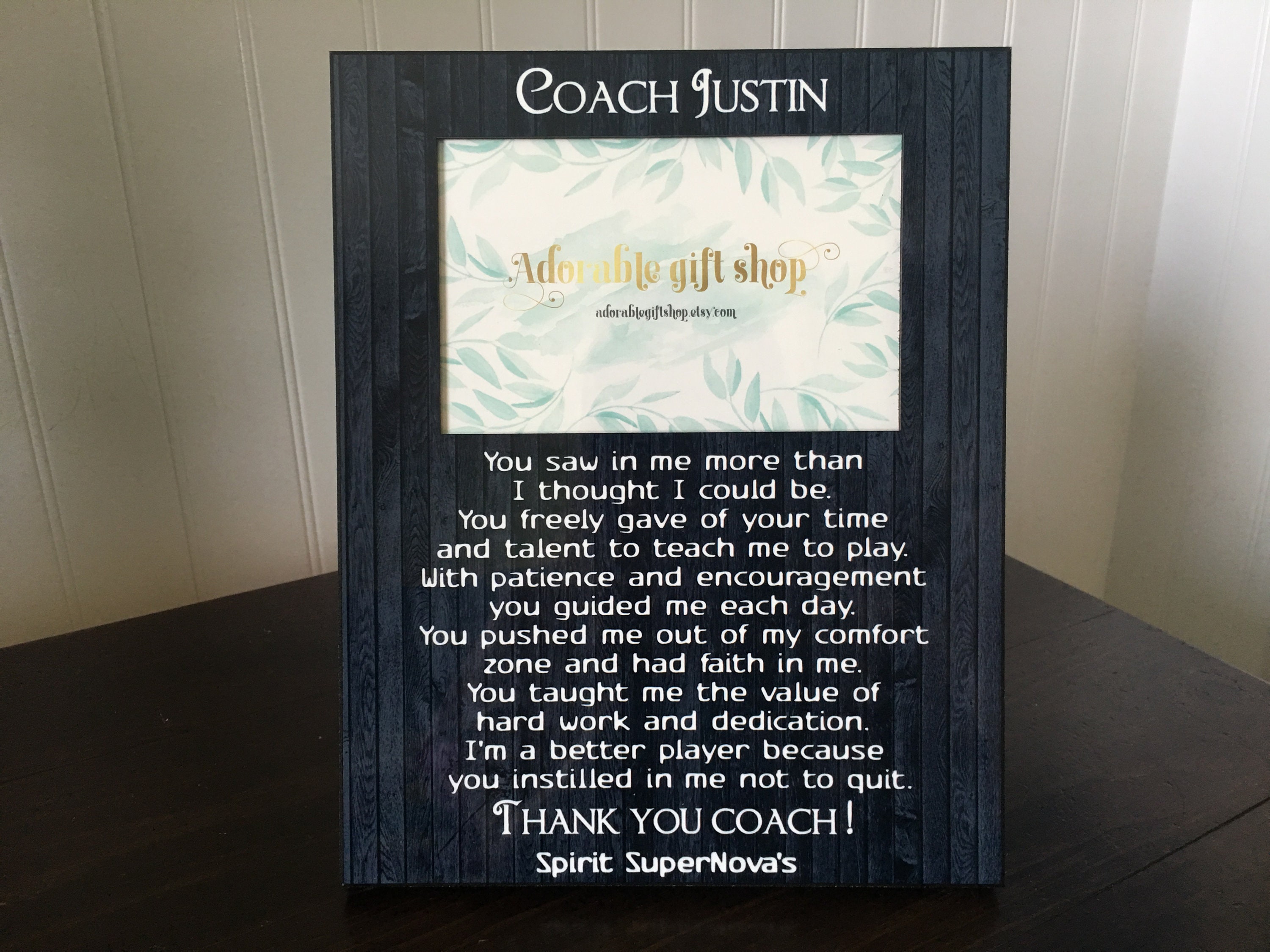 Coach Picture Frame Gift // Basketball, Football, Gymnastics, Team ...