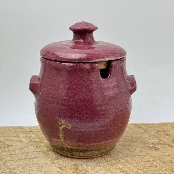 Handmade 14 oz ceramic honey pot