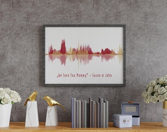 Fathers Day Gift | Soundwave Art for Dad | Personalized Poster Print | Unframed | Voice Recording Gift