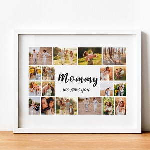 Mom Picture COLLAGE, Photo Gift for Mom Mommy, Up to 20 Picture Collage with Frame,  Mothers Day Gift, Personalized Mother&#39;s Gift