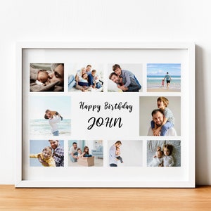 Fino a 10 COLLAGE DI IMMAGINI, Collage di foto con cornice, Regalo di compleanno con immagini, Regalo per il compleanno, Regalo di compleanno personalizzato, Opt. incorniciato.