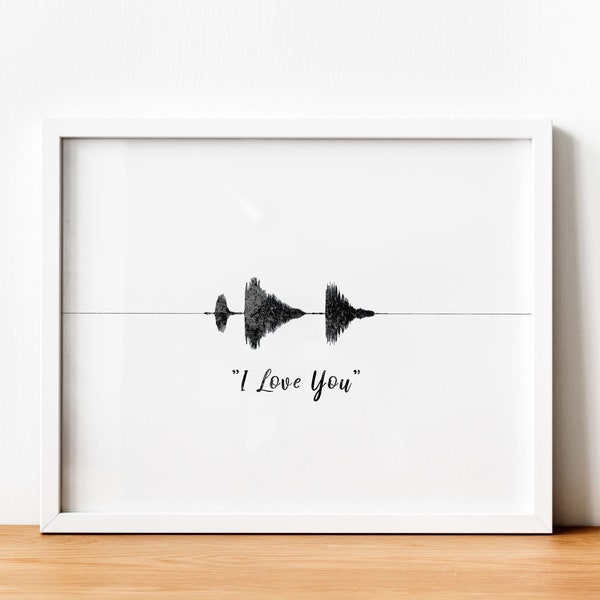 Custom Sound Wave Art Print | Voicemail | QR Code | Soundwave Art Poster Print | Special Anniversary Gift | Personalized Print