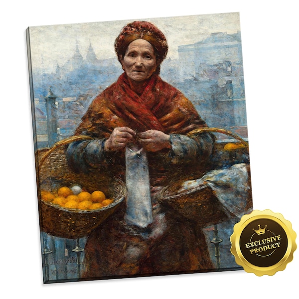 Jewess with Oranges | Canvas Print Aleksander Gierymski | Classic Polish Paint Reproduction | Wall Decor from Poland | Historical Canvas