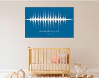 Personalized Soundwave Print, Baby Heartbeat, Sound Wave Art Poster, New Baby, Newborn Baby Gift, Personalized Newborn Gift, Canvas Print