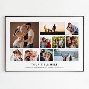 Up to 10 PICTURE COLLAGE Framed Fine Art Print | Photo Collage Frame | Anniversary Birthday Wedding Family Gift with Photos