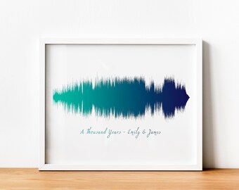 Custom Sound Wave Fine Art Print, Soundwave Giclee Print, Your Song Print, Music Gift ,Voice Wave Art, Soundwave Poster, Unframed Only Print