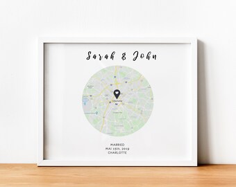 Custom Engagement Map Print Gift, Engagement Gift for the Couple, Map Print, Gift for Couple, Engagement Print, Bride to Be, Future Mrs Gift