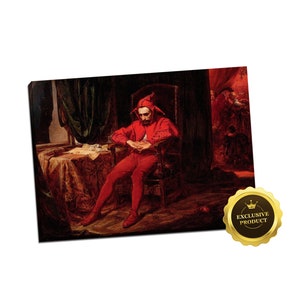 Stanczyk Leinwanddruck Jan Matejko | Klassische Lackpolitur | Lack-Reproduktion | Wandbild aus Polen | Historische Leinwand