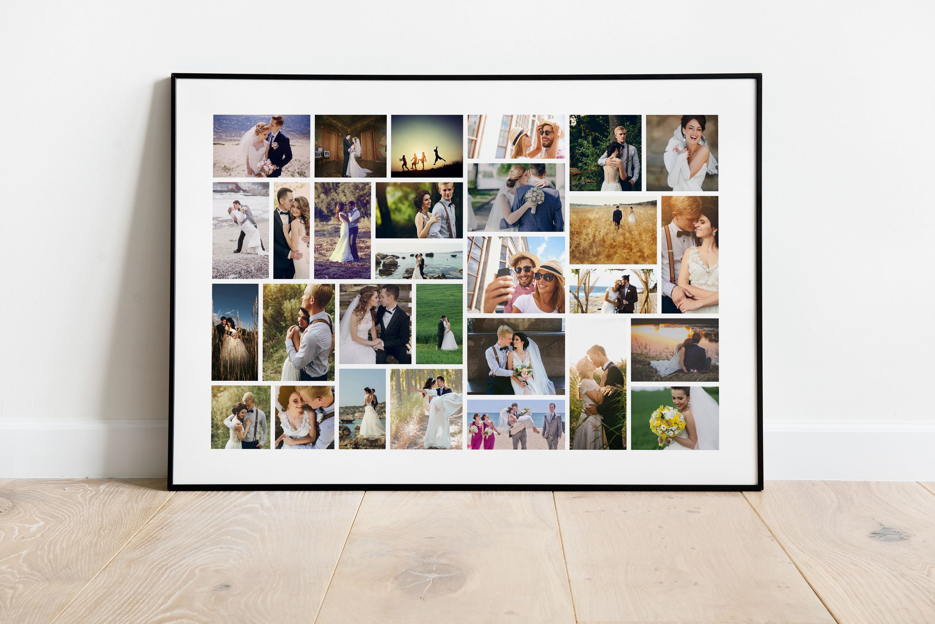 PICTURE COLLAGE up to 40 Pictures Custom Fine Art Collage Framed  Anniversary Wedding Gift Collage Photo With Frame - Etsy