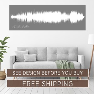 Soundwave Art Canvas Print, The Anniversary Gift for Wife, Gift for Girlfriend, Gift for Her, Soundwave Art Print with Your Song Music, Gift