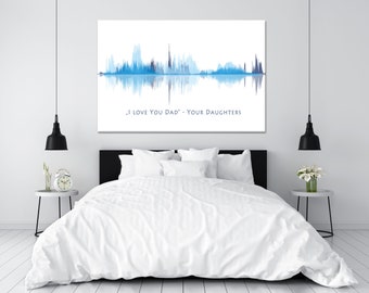 Sound Wave Art Print on Canvas, Perfect Birthday Gift, Your Recording or Voice on Canvas, SoundWave Art, Anniversary or Valentines Gift